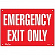 Zenith Safety Products - SGM084 - Emergency Exit Only Sign Each