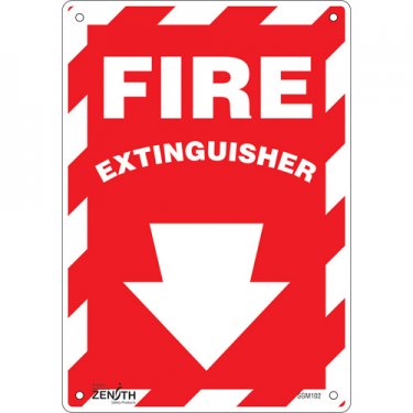 Zenith Safety Products - SGM102 - Enseigne avec flèche vers le bas «Fire Extinguisher» Chaque