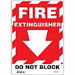 Zenith Safety Products - SGM106 - Enseigne avec flèche vers le bas «Fire Extinguisher Do Not Block» Chaque