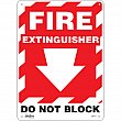 Zenith Safety Products - SGM110 - Enseigne avec flèche vers le bas «Fire Extinguisher Do Not Block» Chaque