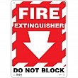 Zenith Safety Products - SGM111 - Enseigne avec flèche vers le bas «Fire Extinguisher Do Not Block» Chaque
