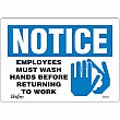 Zenith Safety Products - SGM145 - Enseigne «Employees Must Wash Hands» Chaque