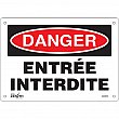 Zenith Safety Products - SGM265 - Enseigne «Entrée Interdite» Chaque