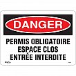 Zenith Safety Products - SGM356 - Enseigne «Espace Clos Entrée Interdite» Chaque