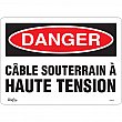 Zenith Safety Products - SGM374 - Enseigne «Câble Souterrain À Haute Tension» Chaque