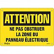 Zenith Safety Products - SGM403 - Enseigne «Zone du Panneau Électrique» Chaque