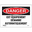 Zenith Safety Products - SGM451 - Enseigne «Équipement Démarre Automatiquement» Chaque