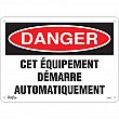 Zenith Safety Products - SGM455 - Équipement Démarre Automatiquement Sign Each