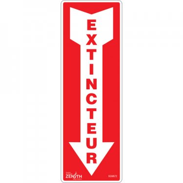 Zenith Safety Products - SGM672 - Enseigne avec flèche «Extincteur» Chaque