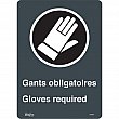 Zenith Safety Products - SGM691 - Enseigne «Gant Obligatoires - Gloves Required» Chaque