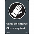 Zenith Safety Products - SGM692 - Enseigne «Gant Obligatoires - Gloves Required» Chaque