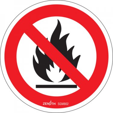 Zenith Safety Products - SGM802 - No Open Flames CSA Safety Sign Each