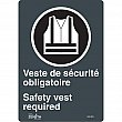 Zenith Safety Products - SGP400 - Enseigne «Port du dossard obligatoire/Safety Vest Required» Chaque
