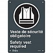 Zenith Safety Products - SGP402 - Enseigne «Port du dossard obligatoire/Safety Vest Required» Chaque