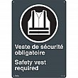 Zenith Safety Products - SGP407 - Enseigne «Port du dossard obligatoire/Safety Vest Required» Chaque