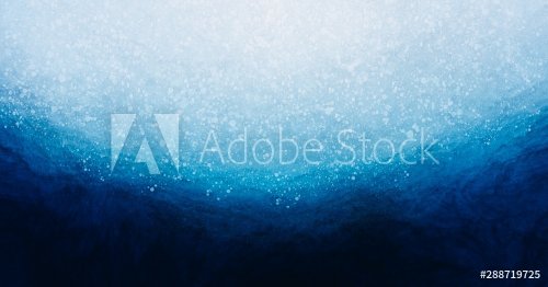 Abstract watercolor paint background by deep blue green cool tone with white glitter texture for background, banner in concept ocean, underwater, winter