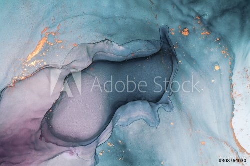 Alcohol ink sea texture. Contemporary art. Abstract art background. - 901156750