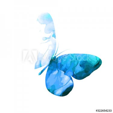 blue paint butterfly. Abstract mosaic of butterflies. - 901156710