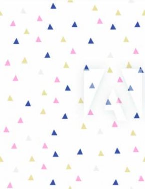 Geometric Seamless Vector Pattern with Pink, Gold and Gray Triangles Isolated on a White Background
