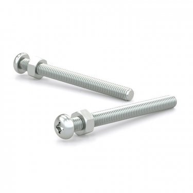 Reliable - PSBZ1412MR - Vis machine avec écrou zinguée, tête ronde, empreinte quadrex, 1/4-20, pointe type B - Grosseur: 1/4 - Quadrex #2 - Longueur 1/2 - Boîte de 8