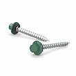 Reliable - RSZ92GVP - Vis à métal colorée pour toiture, à tête hexagonale avec rondelle en acier et néoprène, filet autotaraudeur, pointe de type A - Grosseur: 9 - Hex 1/4 - QC8329 Vert forêt - Longueur 2 - Boîte de 100