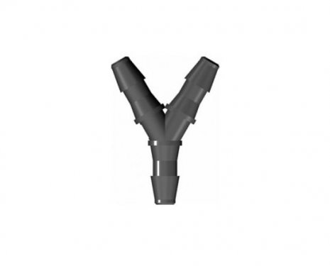 PolyDistribution - Connectors for wide format printer (Y Tube Fitting) - ID 6.4 mm -  Nylon Black - Unit Price