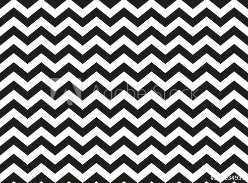 Regular black and white zigzag chevron pattern, seamless zig zag line texture... - 901157101