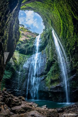 La chute de Madakaripura plus haute cascade de la forêt profonde à Java orien... - 901157107