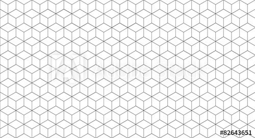Cube seamless pattern, geometric line design, cube texture - 901157120