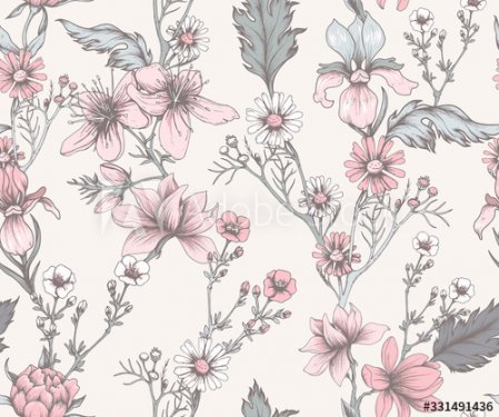 Seamless floral pattern in vintage style - 901157121