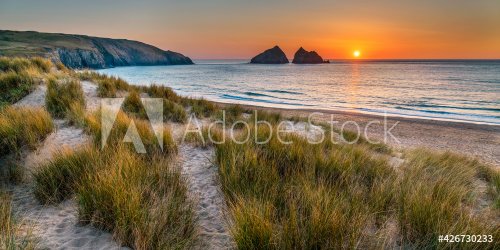 Golden Sunset at Holywell Bay