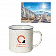 Beach House 350ml (12oz) Speckled Mug with coloured rim