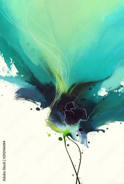 bright Abstract watercolor drawing on a paper image - 901157447