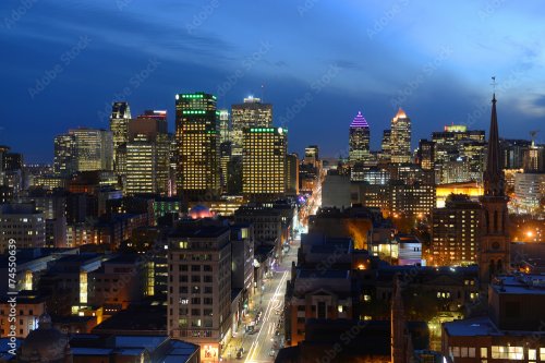 Montreal city skyline at sunset, Montreal, Quebec - 901157472