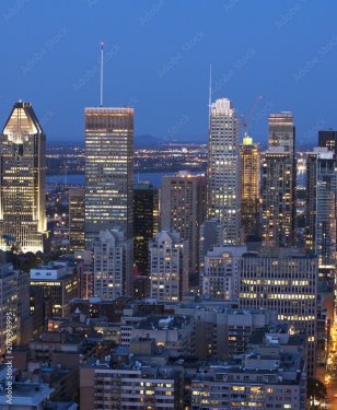 Montreal's skyline, the view from Mont Royal, Quebec, Canada. - 901157539