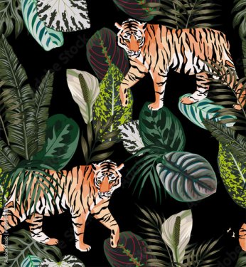 tiger dark jungle pattern - 901157547