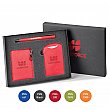 3 piece gift set of card holder, luggage tag and ballpoint pen