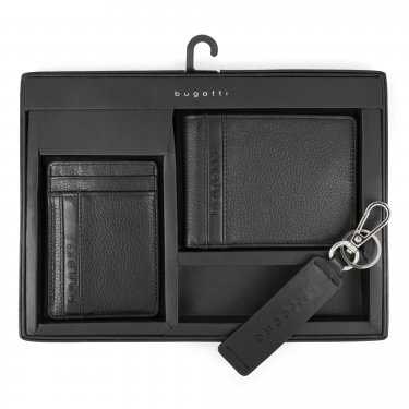 BUGATTI - 3 PCS BOX SET (Slim Wallet, Key Chain & Card Case)