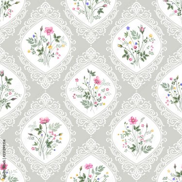 Seamless floral pattern with lase