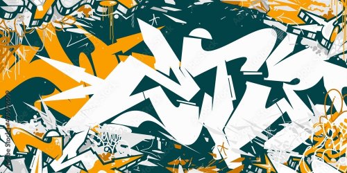 Abstract Hip Hop Street Art Graffiti Style Urban Calligraphy Vector Illustrat... - 901157665
