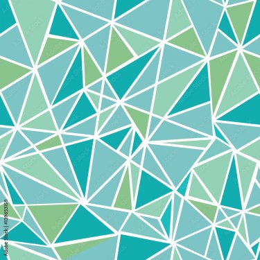 Vector Blue Green Geometric Mosaic Triangles Repeat Seamless Pattern Background - 901157706