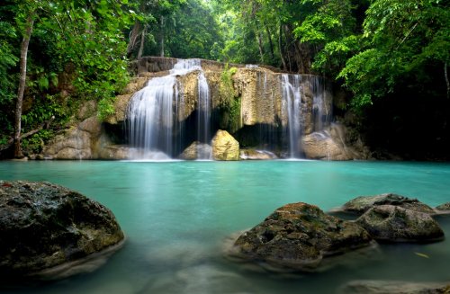 Waterfall in Kanchanaburi Province,Thailand - 900054209