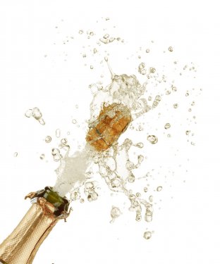 Explosion of champagne bottle cork - 900056025