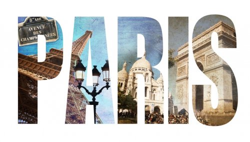 Paris, lettres collage vontage