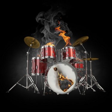 Drums in fire