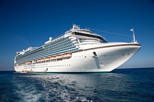 Cruise Ship Anchored in The Caribbean - 900083399