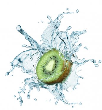 kiwi jumping into water with a splash