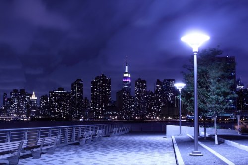 Midtown Manhattan skyline at Night Lights, NYC - 900093419