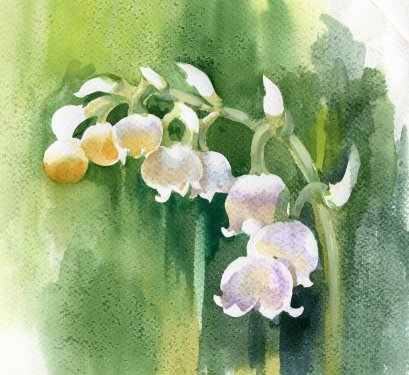Watercolor Lillie of the Valley - 900099007