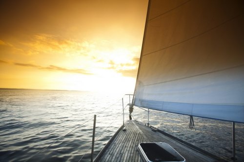 Sailing and sunset sky - 900144237